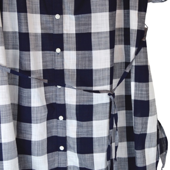 NWT Ingrid & Isabel Navy Gingham Cool Cotton Dolman Shirt, Size Large Maternity - Picture 5 of 9